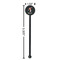 Sports Black Plastic 5.5" Stir Stick - Round - Dimensions