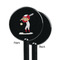 Sports Black Plastic 5.5" Stir Stick - Single Sided - Round - Front & Back