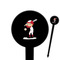 Sports Black Plastic 6" Food Pick - Round - Closeup