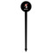 Sports Black Plastic 6" Food Pick - Round - Single Pick