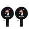 Sports Black Plastic 7" Stir Stick - Double Sided - Round - Front & Back