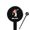 Sports Black Plastic 7" Stir Stick - Round - Closeup