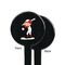 Sports Black Plastic 7" Stir Stick - Single Sided - Round - Front & Back