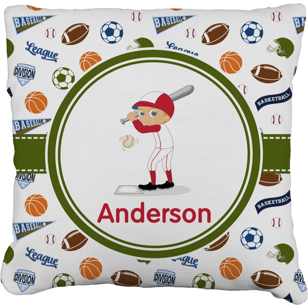 Custom Sports Faux-Linen Throw Pillow 26" (Personalized)