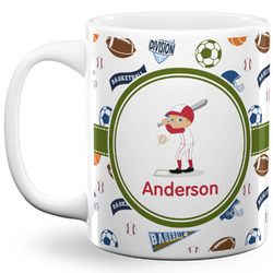 Sports 11 Oz Coffee Mug - White (Personalized)