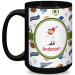 Sports 15 Oz Coffee Mug - Black (Personalized)