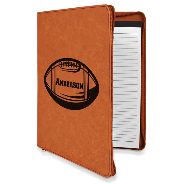 Custom Sports Leatherette Zipper Portfolio with Notepad (Personalized)