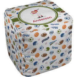 Sports Cube Pouf Ottoman - 13" (Personalized)