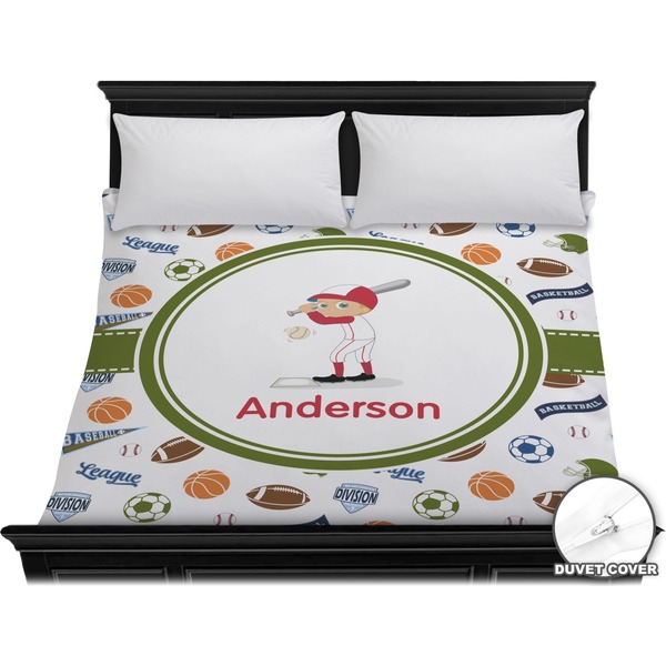 Custom Sports Duvet Cover - King (Personalized)