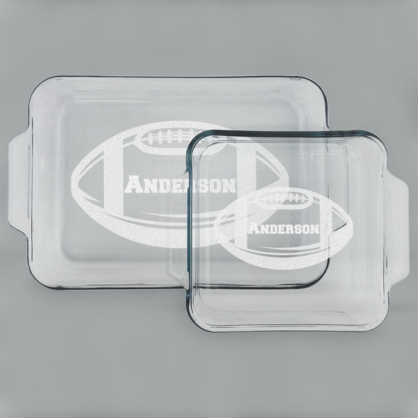 Custom Sports Set of Glass Baking & Cake Dish - 13in x 9in & 8in x 8in (Personalized)