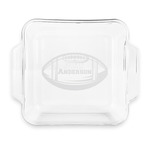 Sports Glass Cake Dish with Truefit Lid - 8in x 8in (Personalized)