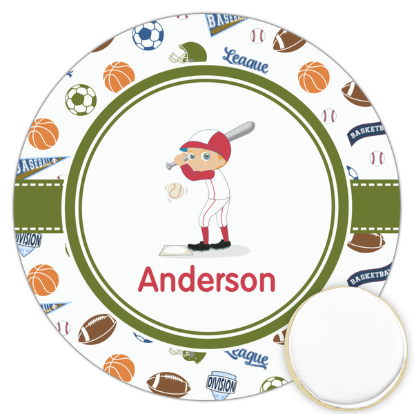 Custom Sports Printed Cookie Topper - 3.25" (Personalized)