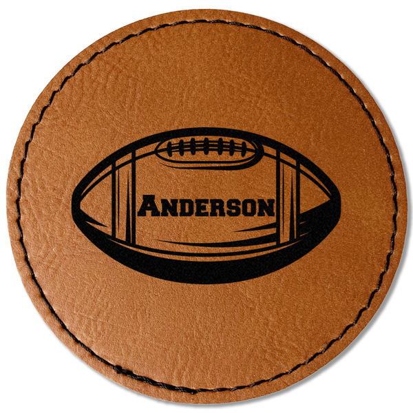 Custom Sports Faux Leather Iron On Patch - Round (Personalized)