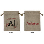Sports Medium Burlap Gift Bag - Front & Back (Personalized)