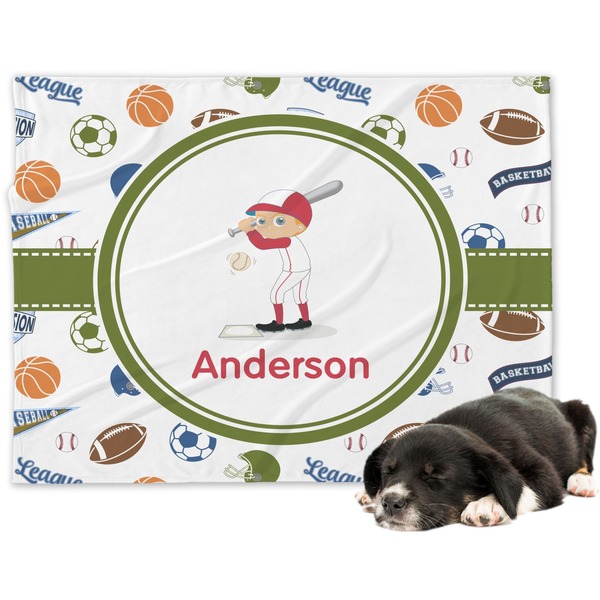 Custom Sports Dog Blanket - Large (Personalized)