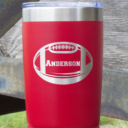 Sports 20 oz Stainless Steel Tumbler - Red - Single Sided (Personalized)