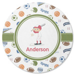 Sports Round Rubber Backed Coaster (Personalized)