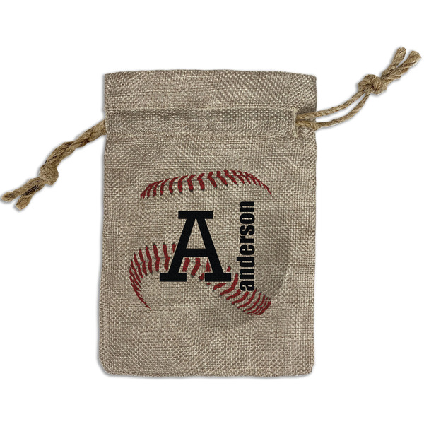 Custom Sports Small Burlap Gift Bag - Front