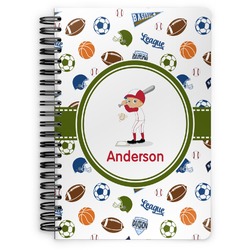 Sports Spiral Notebook - 7x10 w/ Name or Text
