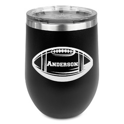 Sports Stemless Stainless Steel Wine Tumbler - Black - Single Sided (Personalized)