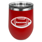 Sports Stemless Stainless Steel Wine Tumbler - Red - Double Sided (Personalized)