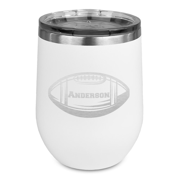 Custom Sports Stemless Stainless Steel Wine Tumbler - White - Double Sided (Personalized)