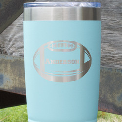 Sports 20 oz Stainless Steel Tumbler - Teal - Double Sided (Personalized)