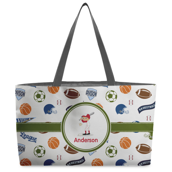 Custom Sports Beach Totes Bag - w/ Black Handles (Personalized)