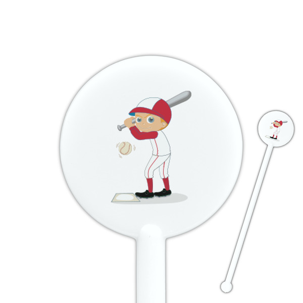 Custom Sports 5.5" Round Plastic Stir Sticks - White - Double Sided