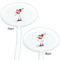 Sports White Plastic 7" Stir Stick - Double Sided - Oval - Front & Back