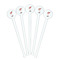 Sports White Plastic 7" Stir Stick - Round - Fan View