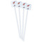 Sports White Plastic Stir Stick - Double Sided - Square - Front