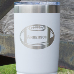 Sports 20 oz Stainless Steel Tumbler - White - Double Sided (Personalized)