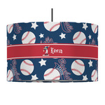 Baseball 12" Drum Pendant Lamp - Fabric (Personalized)