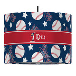 Baseball 16" Drum Pendant Lamp - Fabric (Personalized)