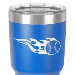 Baseball 30 oz Stainless Steel Tumbler - Royal Blue - Single-Sided