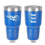 Baseball 30 oz Stainless Steel Tumbler - Royal Blue - Double-Sided (Personalized)