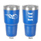 Baseball 30 oz Stainless Steel Ringneck Tumbler - Blue - Double Sided - Front & Back