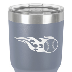Baseball 30 oz Stainless Steel Tumbler - Grey - Double-Sided (Personalized)