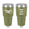 Baseball 30 oz Stainless Steel Ringneck Tumbler - Olive - Double Sided - Front & Back