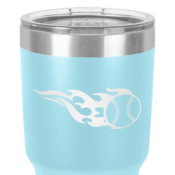 Baseball 30 oz Stainless Steel Tumbler - Teal - Double-Sided (Personalized)