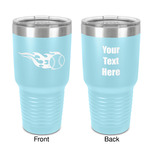 Baseball 30 oz Stainless Steel Tumbler - Teal - Double-Sided (Personalized)