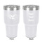 Baseball 30 oz Stainless Steel Ringneck Tumbler - White - Double Sided - Front & Back