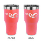 Baseball 30 oz Stainless Steel Tumbler - Coral - Double Sided (Personalized)