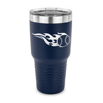 Baseball 30 oz Stainless Steel Tumbler - Navy - Single Sided