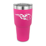 Baseball 30 oz Stainless Steel Tumbler - Pink - Single Sided