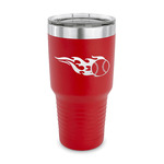 Baseball 30 oz Stainless Steel Tumbler - Red - Single Sided