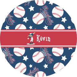 Baseball Multipurpose Round Labels - 5" (Personalized)