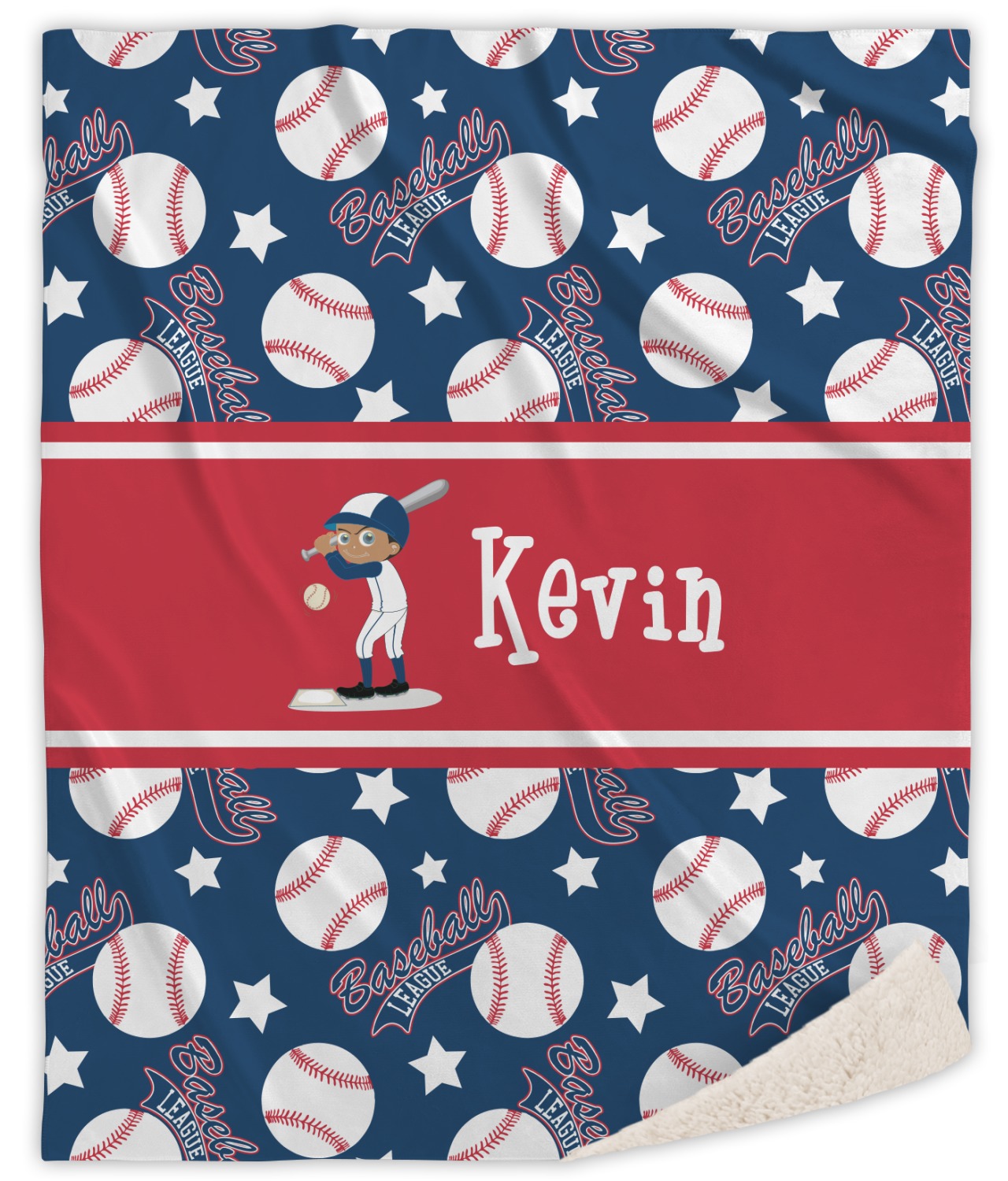 Baseball Sherpa Throw Blanket - 60"x80" (Personalized ...