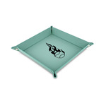 Baseball Faux Leather Dice Tray - 6" x 6" - Teal